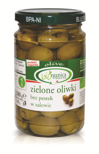 OLIWKI ZIELONE BEZ PESTEK W ZALEWIE BIO 280 g (160 g) (SŁOIK) - BIO ORGANICA ITALIA
