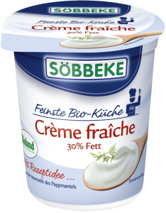 przecena ŚMIETANA KREMOWA KWAŚNA 30% TŁUSZCZU BIO 150 g - SOBBEKE