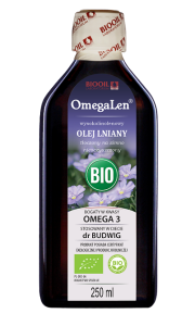 OLEJ LNIANY TŁOCZONY NA ZIMNO WYSOKOLINOLENOWY BIO 250 ml - OMEGALEN