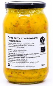 CURRY OSTRE Z KASZTANAMI I MANGO BIO 900 ml - ZAKWASOWNIA