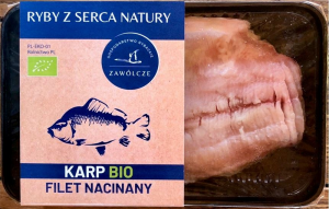 KARP ŚWIEŻY FILET NACINANY BIO TACKA (około 0,50 kg) - RYBY Z SERCA NATURY (NA ZAMÓWIENIE)