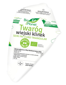 przecena TWARÓG WIEJSKI KLINEK PÓŁTŁUSTY BIO (około 0,30 kg) - BIO PLANET