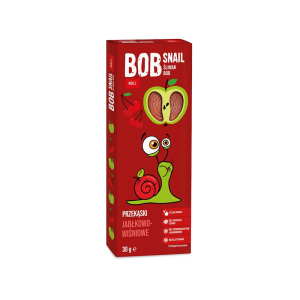 przecena PRZEKĄSKA ROLL JABŁKO - WIŚNIA BEZ DODATKU CUKRU BEZGLUTENOWA 30 g - BOB SNAIL