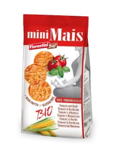 KRĄŻKI KUKURYDZIANE Z POMIDORAMI I BAZYLIĄ BEZGLUTENOWE BIO 50 g - FIORENTINI