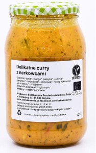 CURRY DELIKATNE Z ORZECHAMI NERKOWCA I MANGO BIO 900 ml - ZAKWASOWNIA