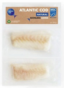POLĘDWICA Z DORSZA ATLANTYCKIEGO BEZ SKÓRY MROŻONA (2 x 125 g) 250 g - BETTER FISH