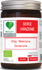 TABLETKI WSPOMAGAJĄCE SERCE I KRĄŻENIE BIO 100 szt. (500 mg) - BE ORGANIC