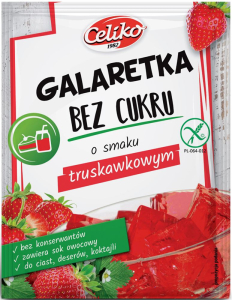 GALARETKA O SMAKU TRUSKAWKOWYM B/C B/G 14 g - CELIKO