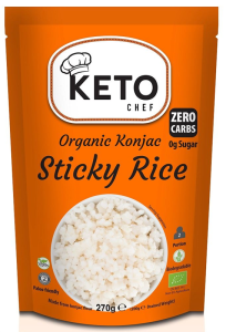 MAKARON KETO (KONJAC TYPU NOODLE W KSZTAŁCIE RYŻU) BEZGLUTENOWY BIO 270 g - KETO CHEF (BETTER THAN FOODS)