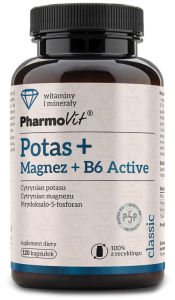 POTAS + MAGNEZ + WITAMINA B6 ACTIVE 120 KAPSUŁEK 136,39 g - PHARMOVIT (CLASSIC)