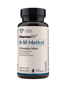 WITAMINA B-50 METHYL B-COMPLEX MAX+ 60 KAPSUŁEK 40,2 g - PHARMOVIT (CLASSIC)