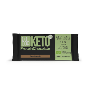 KETO CZEKOLADA PROTEINOWA O SMAKU SŁONEGO KARMELU BIO 40 g - COCOA