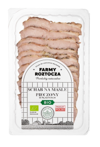 SCHAB NA MAŚLE PIECZONY W PLASTRACH BIO 100 g -  FARMY  ROZTOCZA (Z PÓŁKI)