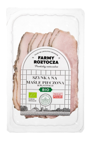 SZYNKA NA MAŚLE PIECZONA W PLASTRACH BIO 100 g -  FARMY  ROTOCZA (Z PÓŁKI)