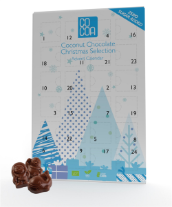 KALENDARZ ADWENTOWY Z CZEKOLADY KOKOSOWEJ BEZ DODATKU CUKRU BIO 180 g - COCOA (PRODUKT SEZONOWY)