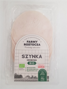 SZYNKA DROBIOWA Z FILETU PLASTRY BIO 100 g - FARMY  ROZTOCZA (NA ZAMÓWIENIE)