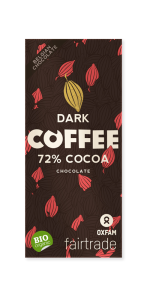 CZEKOLADA GORZKA Z KAWAŁKAMI KAWY FAIR TRADE BIO 100 g - OXFAM