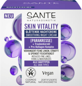 KREM DO TWARZY NA NOC WYGŁADZAJĄCY Z PARAKRESEM, OLEJEM Z PESTEK WINOGRON I KOMPLEKSEM PRO-KOLAGENOWYM ECO 50 ml - SANTE