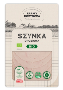 SZYNKA DROBIOWA PLASTRY BIO 100 g - FARMY ROZTOCZA (Z PÓŁKI)