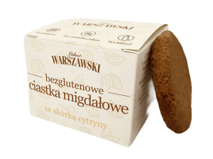 CIASTKA MIGDAŁOWE ZE SKÓRKĄ CYTRYNY BEZ DODATKU CUKRÓW BEZGLUTENOWE 150 g - ŁAKOĆ WARSZAWSKI