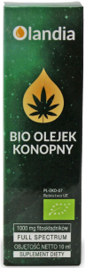 OLEJEK KONOPNY 10 % (1000 mg FITOSKŁADNIKÓW) BIO 10 ml - OLANDIA
