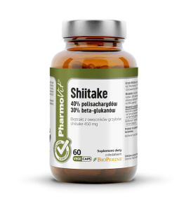GRZYBY SHIITAKE EKSTRAKT (450 mg) BEZGLUTENOWY 60 KAPSUŁEK - PHARMOVIT (CLEAN LABEL)