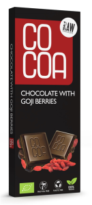 CZEKOLADA SUROWA Z JAGODAMI GOJI BIO 40 g - COCOA