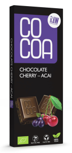 CZEKOLADA SUROWA WIŚNIA - ACAI BIO 40 g - COCOA