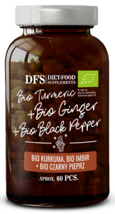 KURKUMA - IMBIR - PIPERYNA BIO 60 TABLETEK - DIET-FOOD