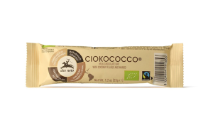 BATON Z NADZIENIEM Z KOKOSA, MANGO I CHRUPEK ZBOŻOWYCH W POLEWIE Z MLECZNEJ CZEKOLADY FAIR TRADE BIO 33 g - ALCE NERO