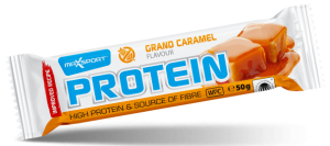 BATON PROTEINOWY O SMAKU KARMELOWYM W KAKAOWEJ POLEWIE BEZGLUTENOWY 50 g - MAXSPORT
