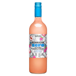 KOMBUCHA O SMAKU MALINY I LICZI ZERO % CUKRU 750 ml - DELIKATNA