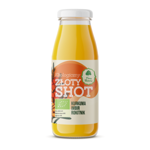 SHOT ZŁOTY NA ODPORNOŚĆ KURKUMA - IMBIR - ROKITNIK BIO 250 ml - DARY NATURY