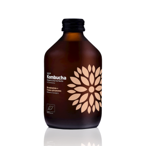 KOMBUCHA Z BRZOSKWINIĄ I TRAWĄ CYTRYNOWĄ BEZGLUTENOWA BIO 330 ml - VIGO