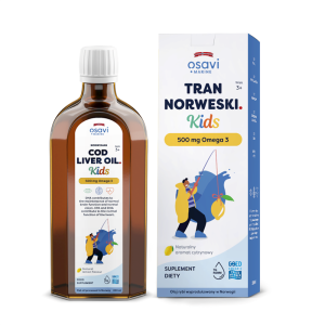 TRAN NORWESKI OMEGA-3 (500 mg) DLA DZIECI OD 3 ROKU O SMAKU CYTRYNOWYM 250 ml - OSAVI
