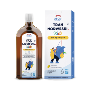 TRAN NORWESKI OMEGA-3 (500 mg) DLA DZIECI OD 3 ROKU O SMAKU CYTRYNOWYM 500 ml - OSAVI