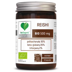 GRZYBY REISHI EKSTRAKT BIO (500 mg) 50 KAPSUŁEK - BE ORGANIC
