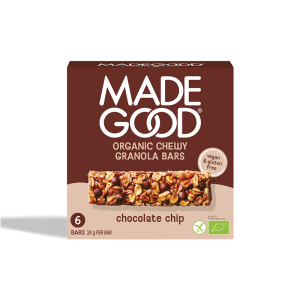 BATONIKI GRANOLA CRUNCHY Z CZEKOLADĄ BEZGLUTENOWE BIO (6 x 24 g) 144 g - MADEGOOD