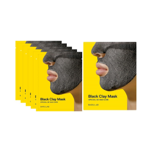 MASECZKI DO TWARZY W PŁACHCIE CZARNA GLINKA 5 SZTUK - BARULAB