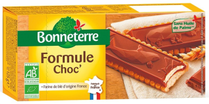 HERBATNIKI Z CZEKOLADĄ Z NADZIENIEM MLECZNYM BIO 125 g - BONNETERRE