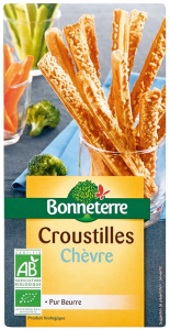 PALUSZKI Z CIASTA FRANCUSKIEGO Z MASŁEM I SEREM KOZIM BIO 100 g - BONNETERRE