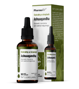 EKSTRAKTY W KROPLACH ASHWAGANDHA BEZGLUTENOWE 30 ml - PHARMOVIT (CLEAN LABEL)