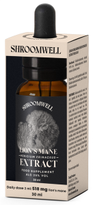GRZYBY SOPLÓWKA JEŻOWATA (LION'S MANE) EKSTRAKT W KROPLACH 30 ml - SHROOMWELL