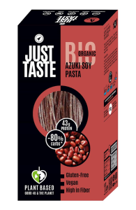 MAKARON PROTEINOWY (Z SOI I FASOLI CZERWONEJ ADZUKI) SPAGHETTI BEZGLUTENOWY BIO 250 g - JUST TASTE