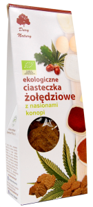 CIASTKA ŻOŁĘDZIOWE Z NASIONAMI KONOPI BIO 100 g - DARY NATURY