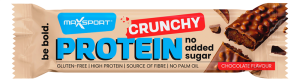 BATON PROTEINOWY CRUNCHY KAKAOWY W CZEKOLADZIE MLECZNEJ BEZ DODATKU CUKRÓW BEZGLUTENOWY 40 g - MAXSPORT