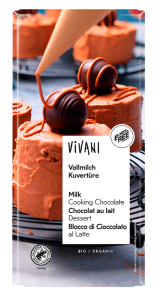 CZEKOLADA KUWERTURA MLECZNA DO GOTOWANIA BIO 150 g - VIVANI