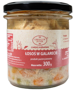 ŁOSOŚ W GALARECIE BEZGLUTENOWY 300 g - SMOLIN FISH (NA ZAMÓWIENIE)