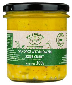 SANDACZ W DYNIOWYM SOSIE CURRY 300 g - SMOLIN FISH (NA ZAMÓWIENIE)