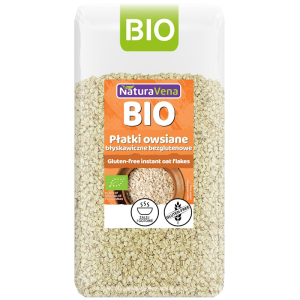 PŁATKI OWSIANE BŁYSKAWICZNE BEZGLUTENOWE BIO 300 g - NATURAVENA